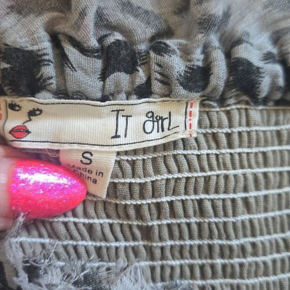 It Girl Grey/ Blk strapless leopard sundress, - Picture 8 of 10